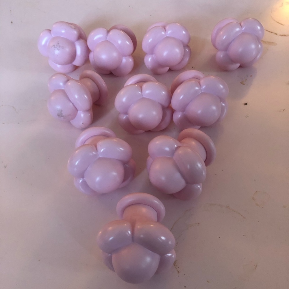 Ikea Skulptur Pink Porcelain Curtain Rod Finial . Could be used as handles-used